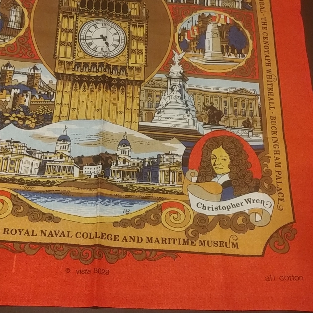 Vintage London Irish Linen Souvenir Tea Towel - Picture 3 of 4